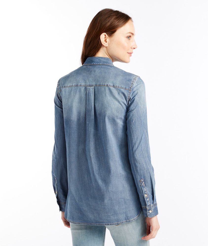 stretch denim shirt womens