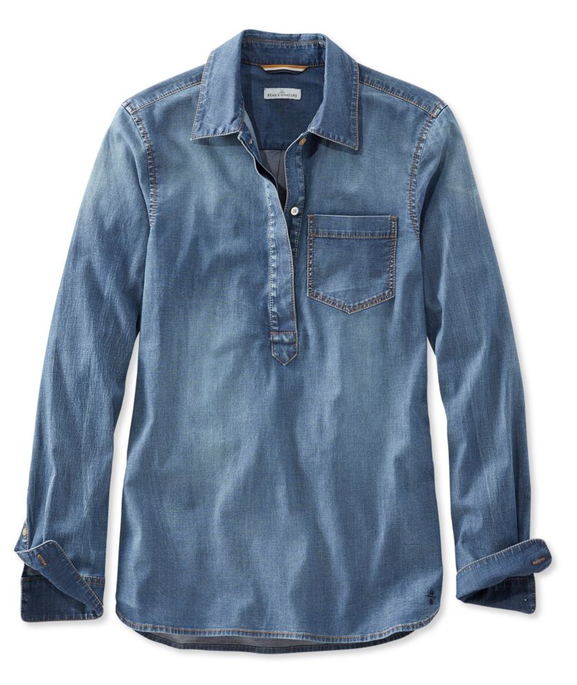 stretch fitted denim shirt