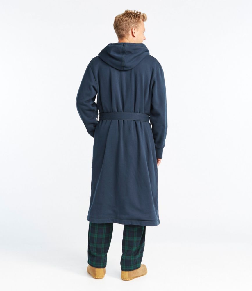 Men's Rugby Robe, Flannel-Lined, Hooded, Charcoal/Dress Gordon, small image number 3