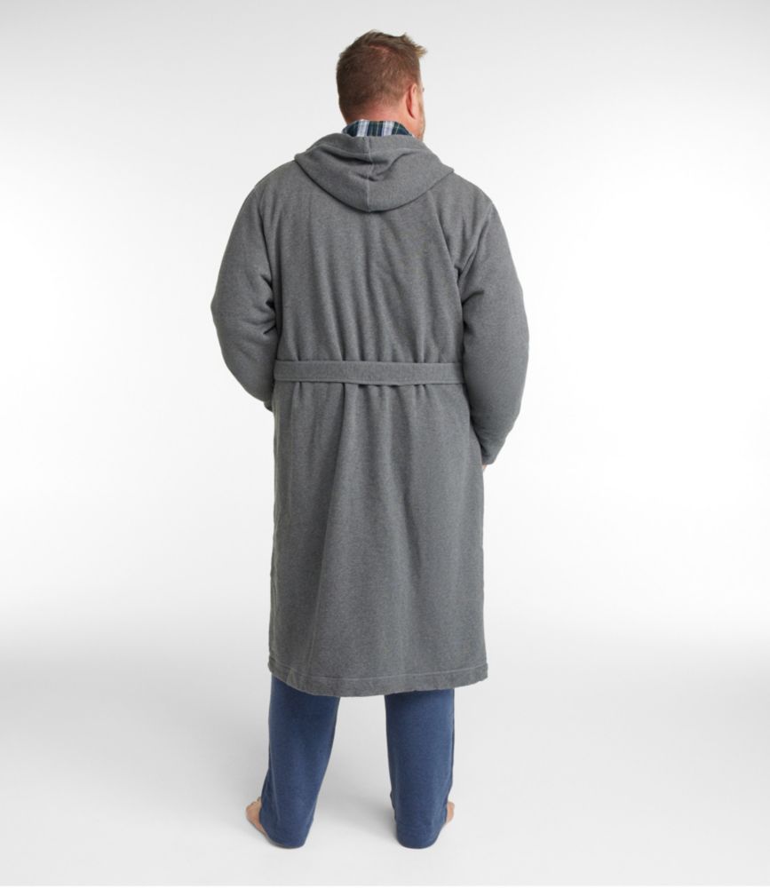 Men's Rugby Robe, Flannel-Lined, Hooded, Charcoal/Dress Gordon, small image number 5