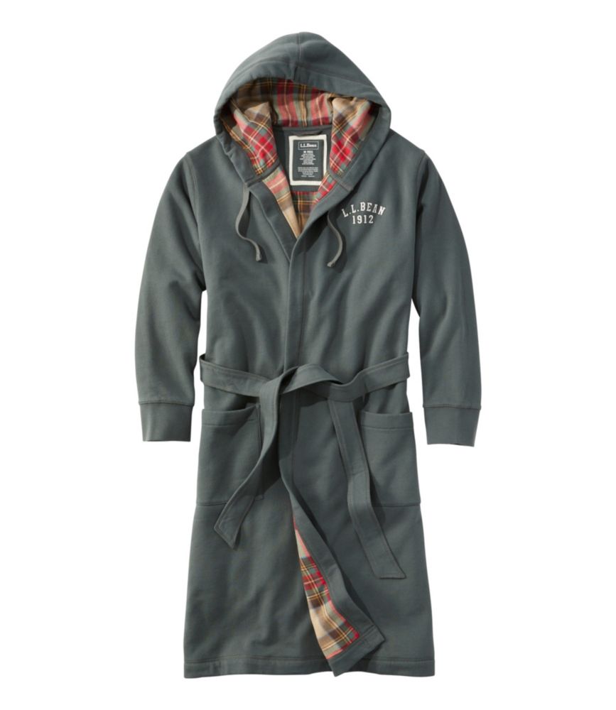 Men s Rugby Robe Flannel Lined Hooded Robes at L.L.Bean