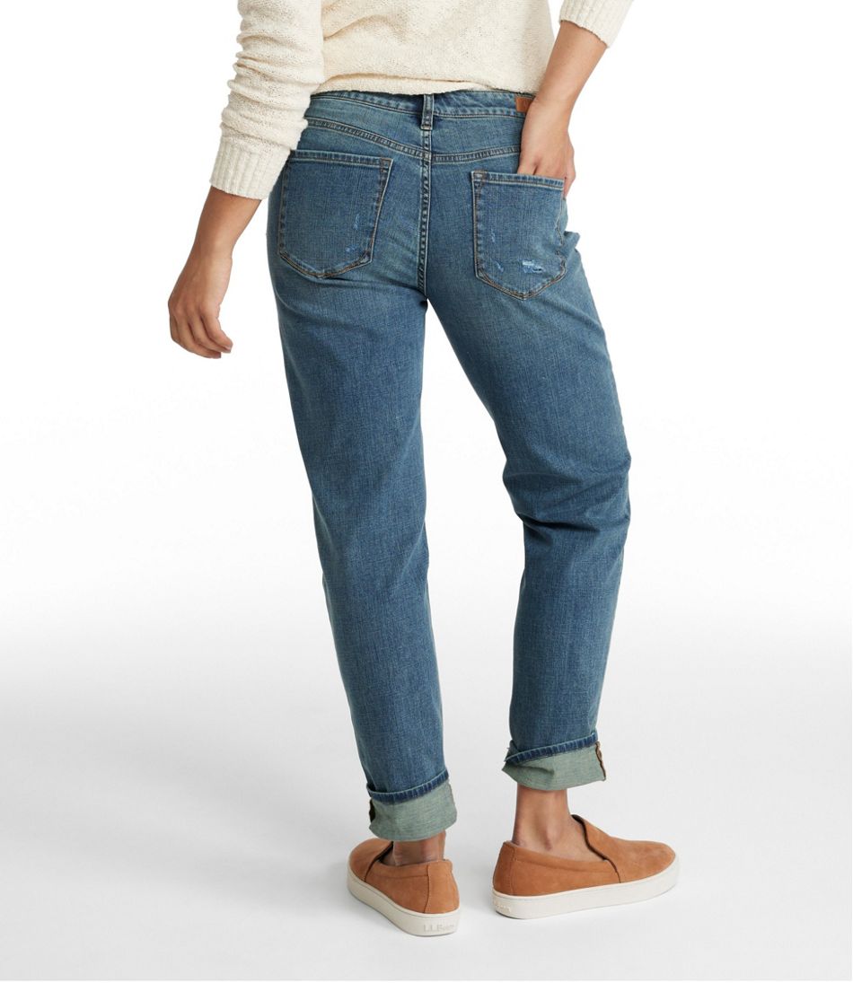 snyde pakke hane Women's Signature Organic Denim Boyfriend Jeans, Low-Rise Straight-Leg |  Jeans at L.L.Bean