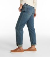 Women's Signature Lined Boyfriend Jeans, Low-Rise Straight-Leg Flannel-Lined