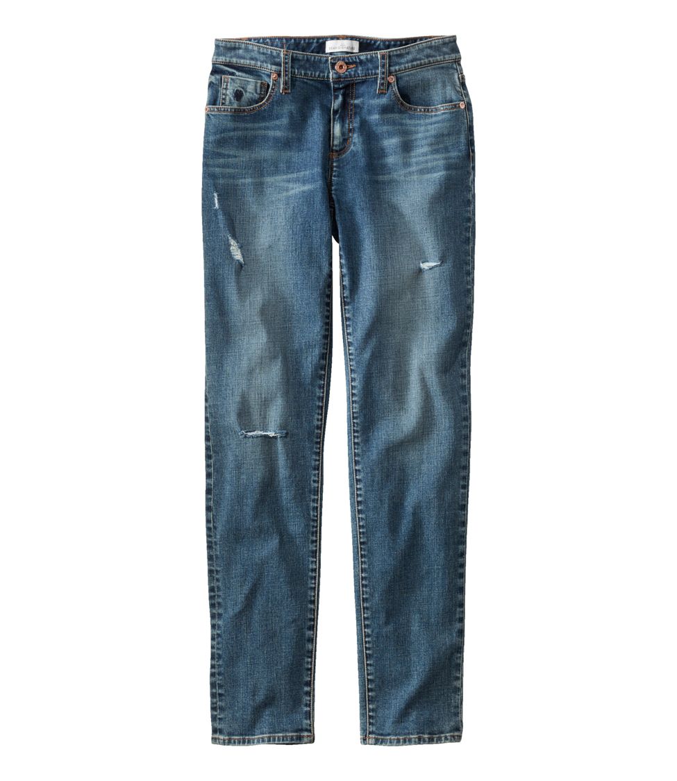 Women's Signature Organic Denim Boyfriend Jeans, Low-Rise Straight-Leg at  L.L. Bean