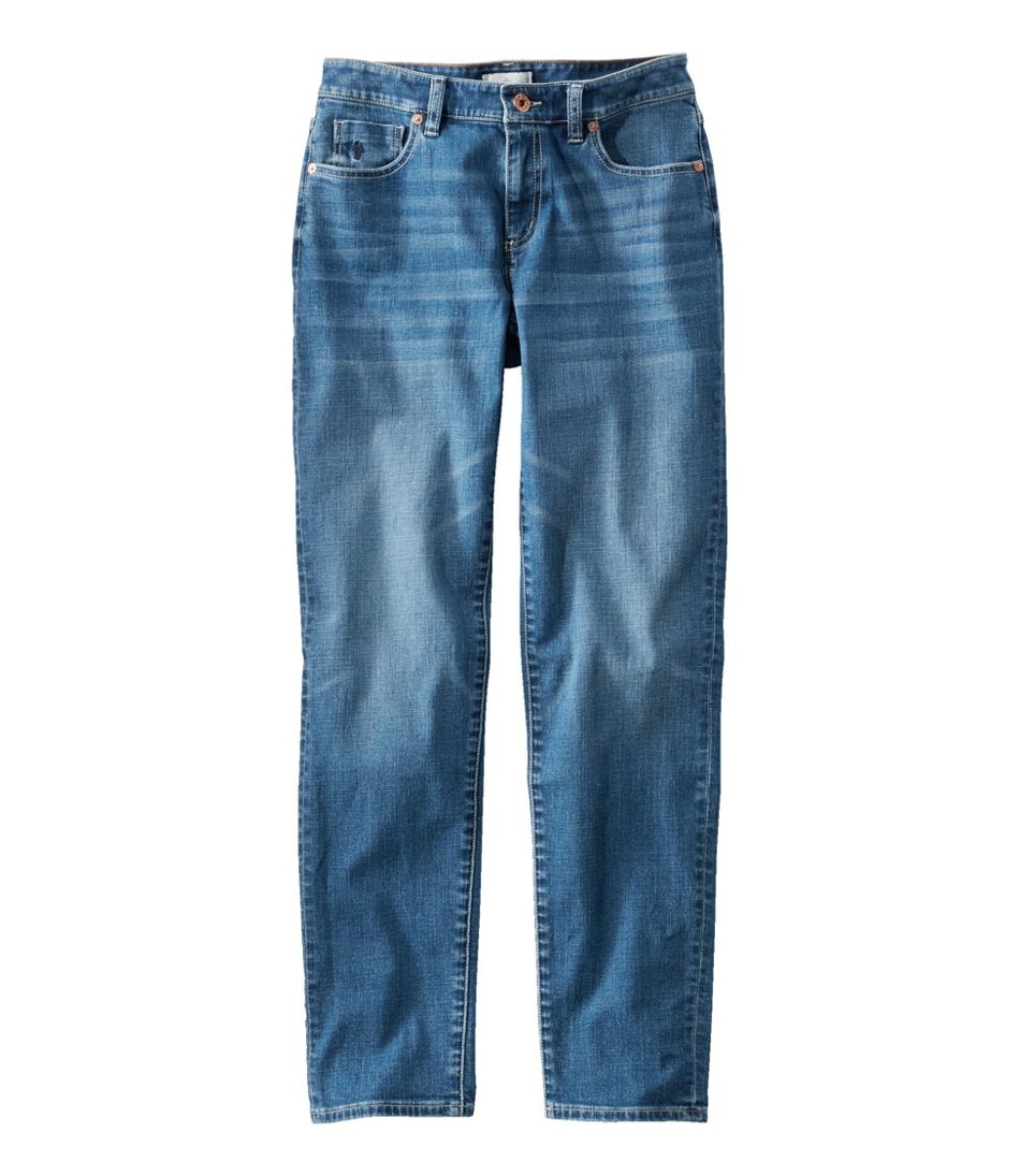Women's Signature Organic Denim Boyfriend Jeans, Low-Rise Straight-Leg