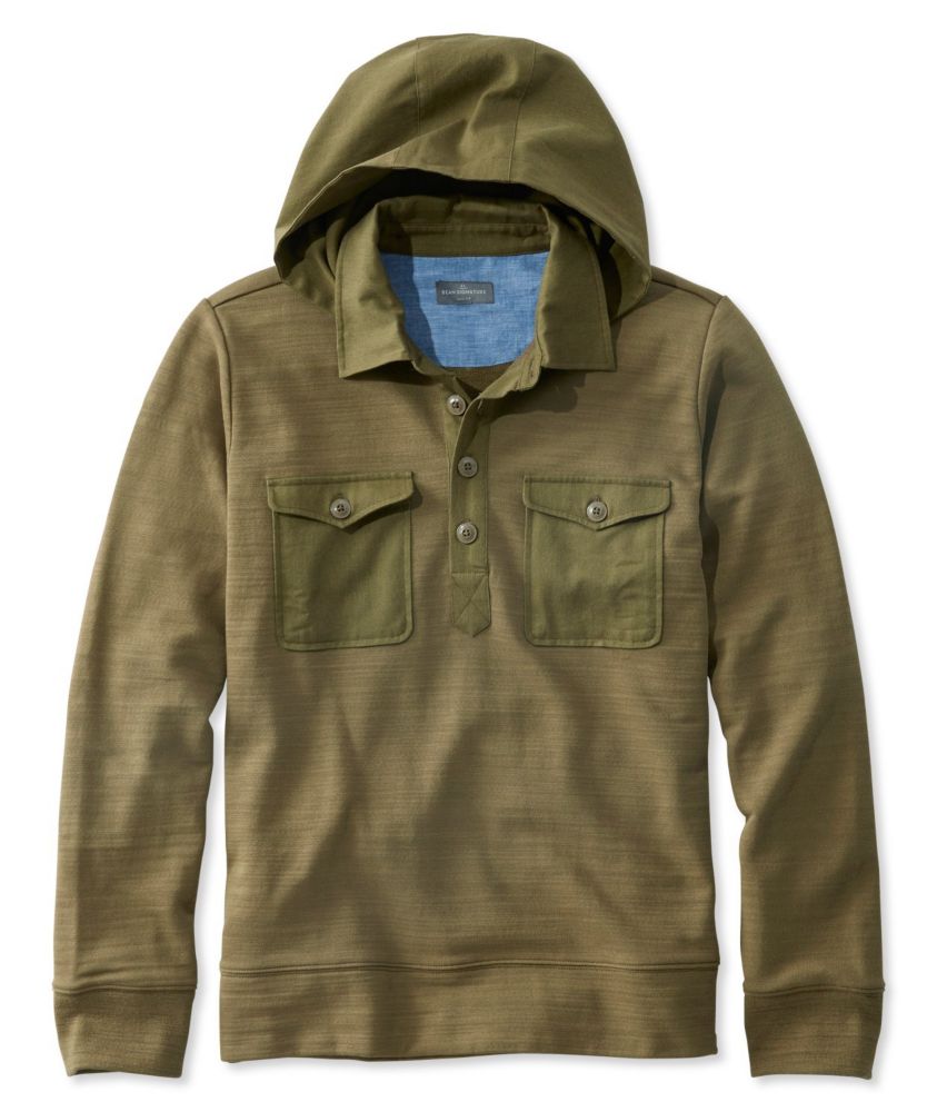 men's hooded henley