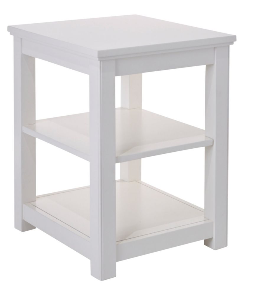 Painted Farmhouse Two Shelf End Table, Paperwhite, small image number 1