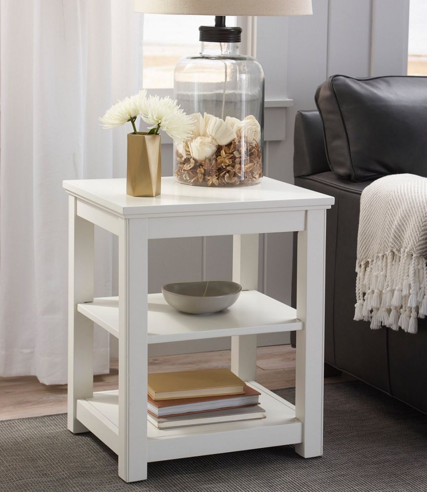 Painted Farmhouse Two Shelf End Table