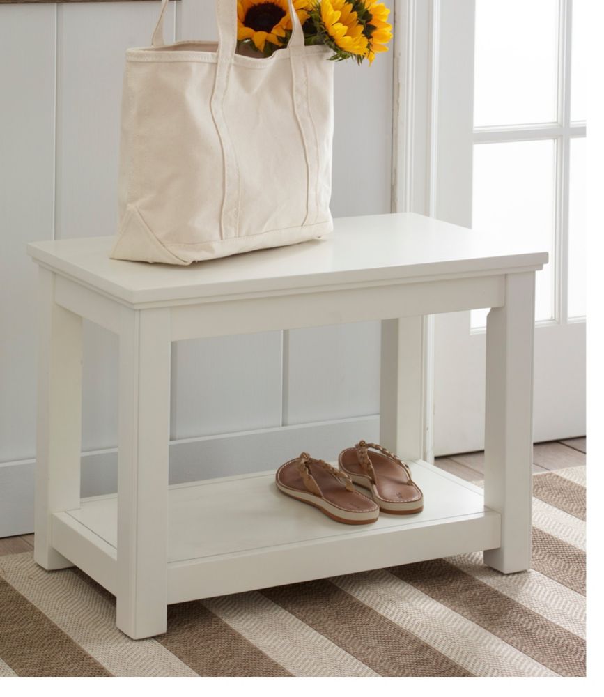 Painted Farmhouse Bench, Paperwhite, small image number 3