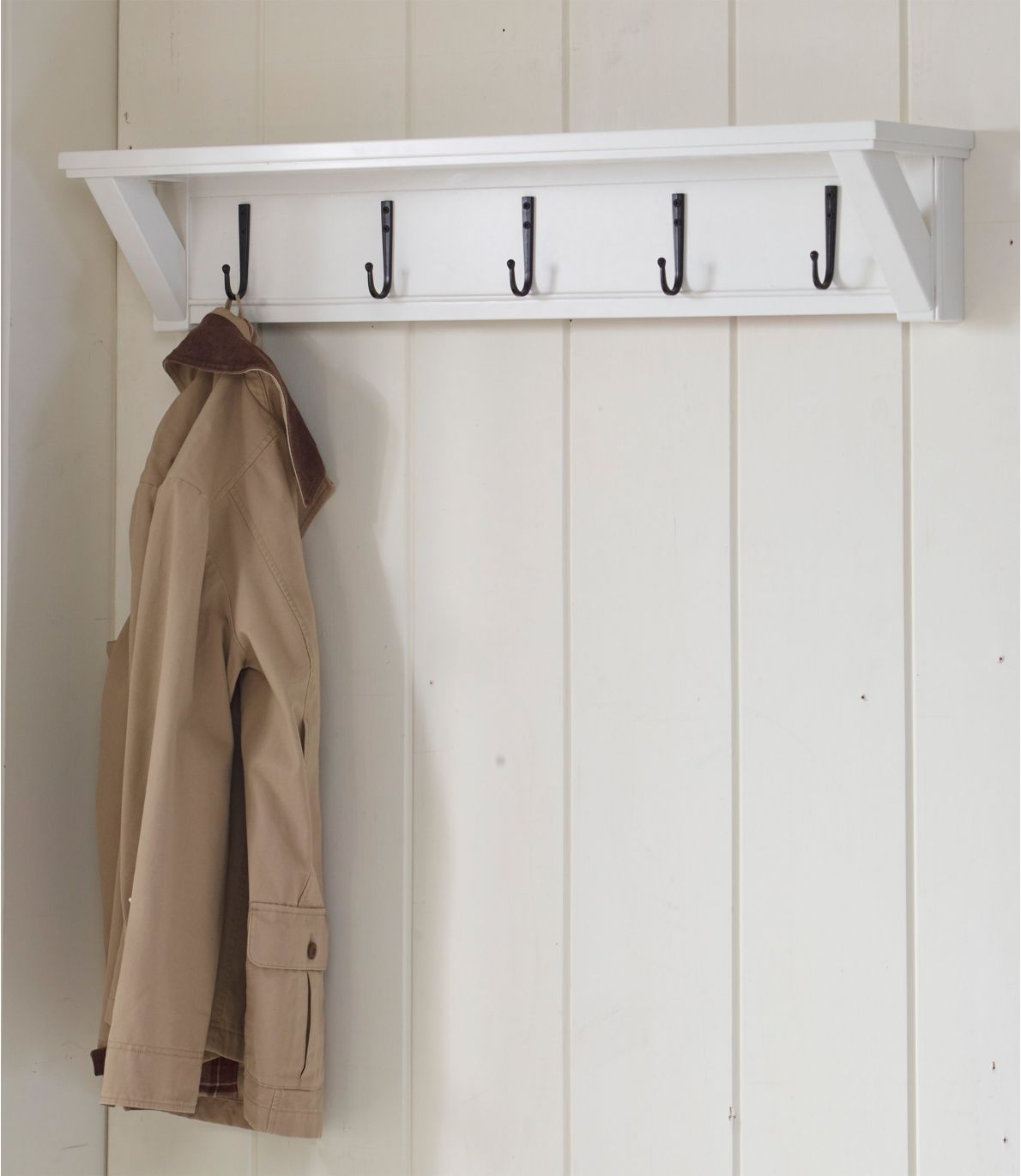 Painted Farmhouse Wall Shelf With Hooks at L.L. Bean