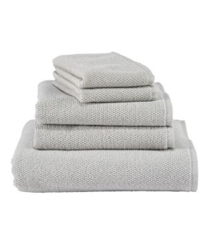 Organic Textured Cotton Towel Face Set of Two Marled