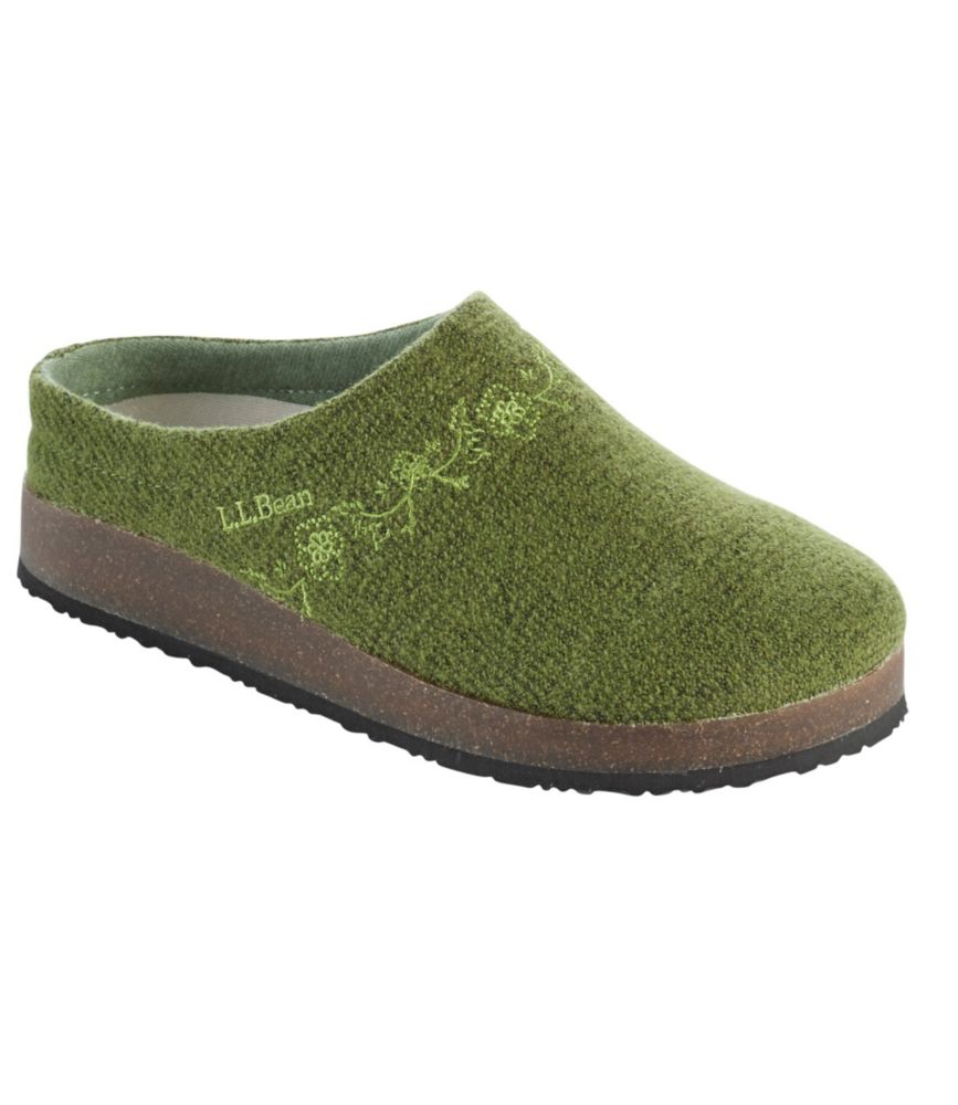 L.L.Bean Wool Slipper Clog, Embroidered