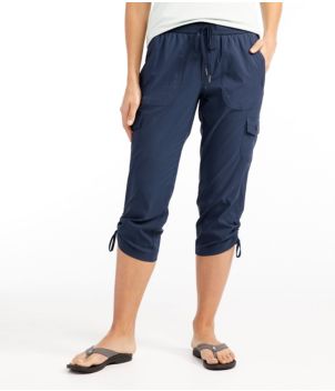 Women's Stretch Ripstop Pull-On Capri Pants, Slim-Leg