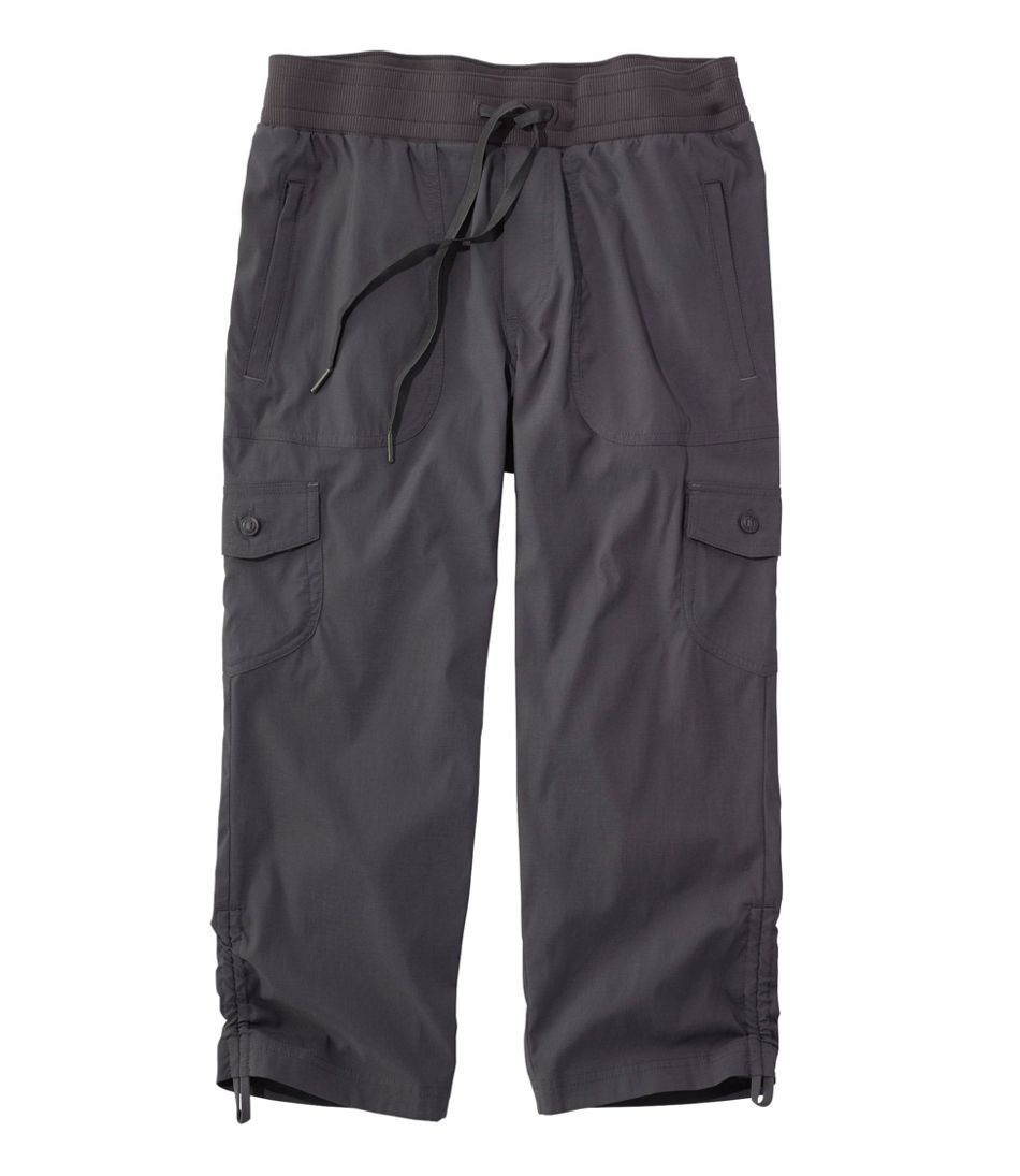  Womens Hiking Capris Pants Outdoor Quick Dry Cargo Cropped  Pants Water Resistant UPF 50+ Grey S
