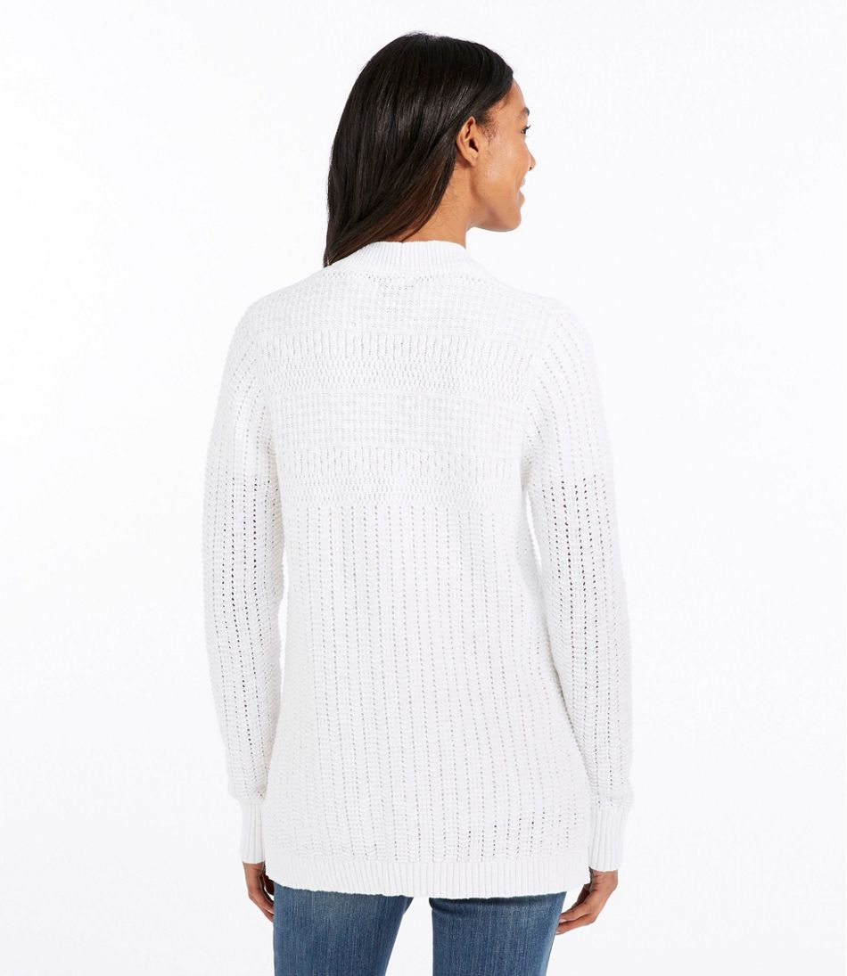 Women's Pointelle Mixed-Stitch Open Cardigan | Sweaters at L.L.Bean