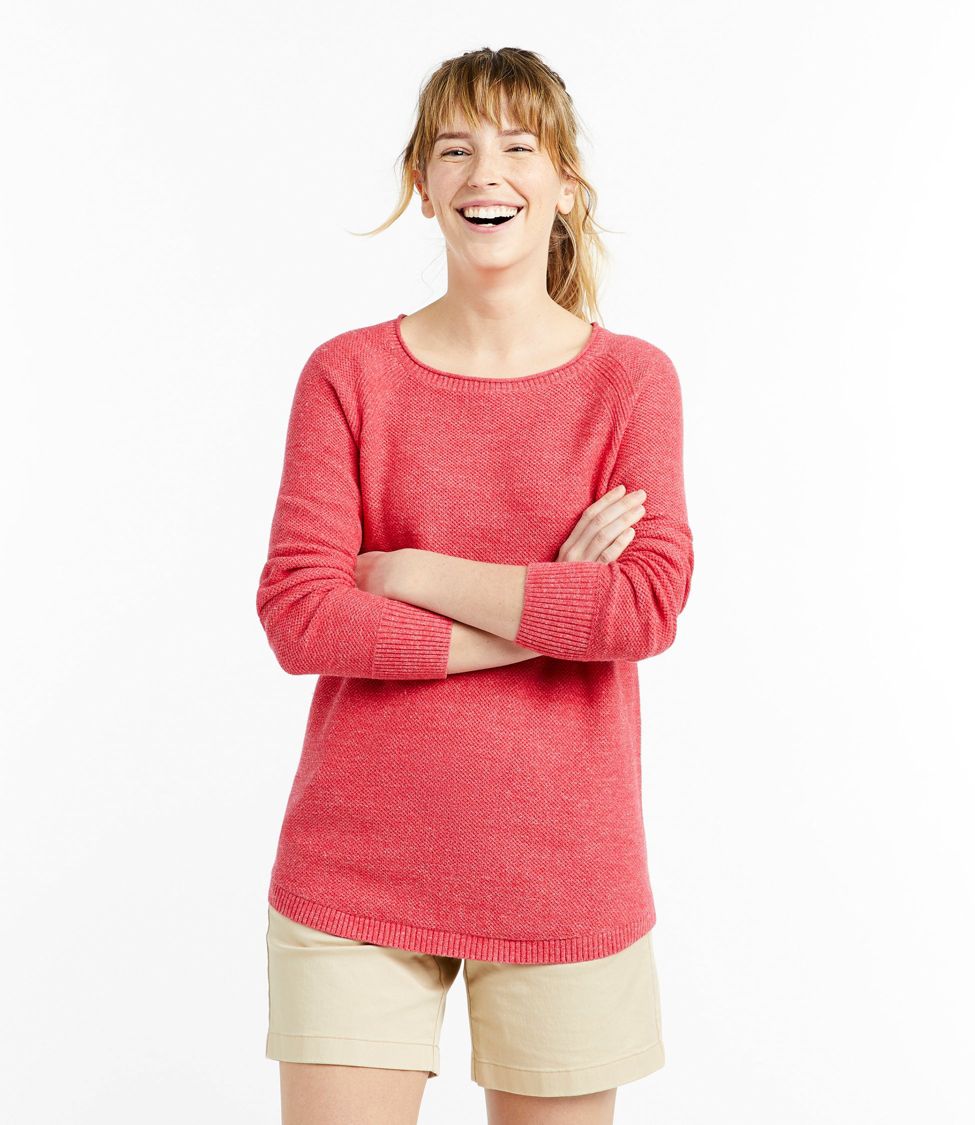 Women s Textured Cotton Sweater Long Sleeve at L.L. Bean