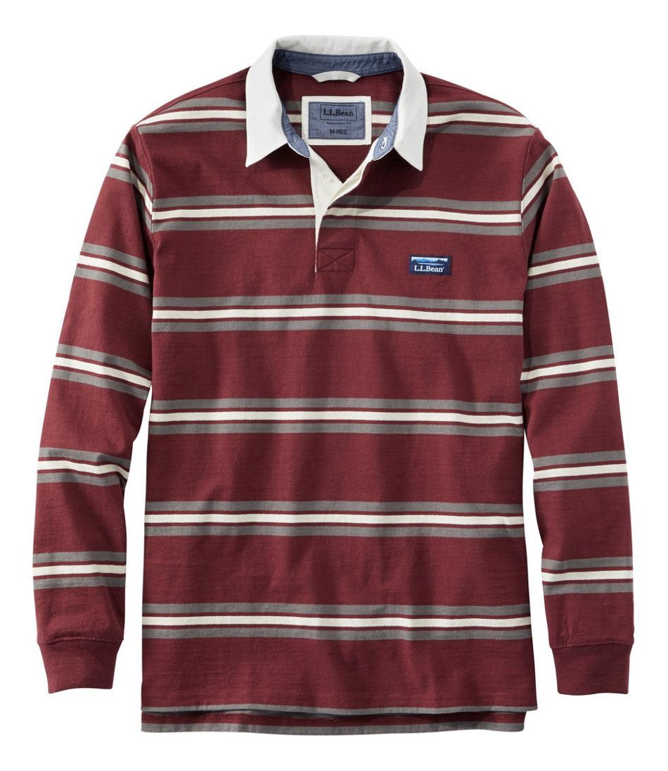Men's Lakewashed Rugby, Traditional Fit Long-Sleeve Stripe