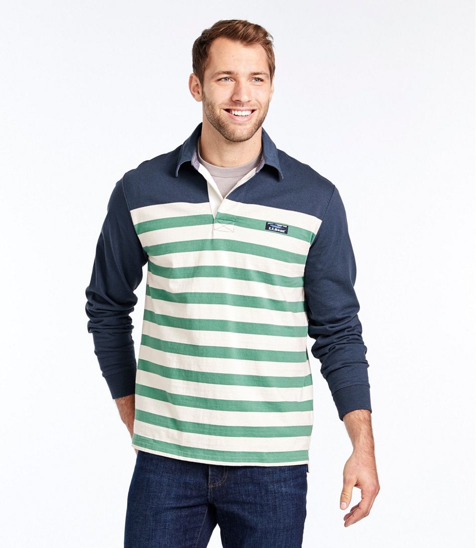Men's Lakewashed Rugby, Traditional Fit Long-Sleeve Engineered Shoulder ...