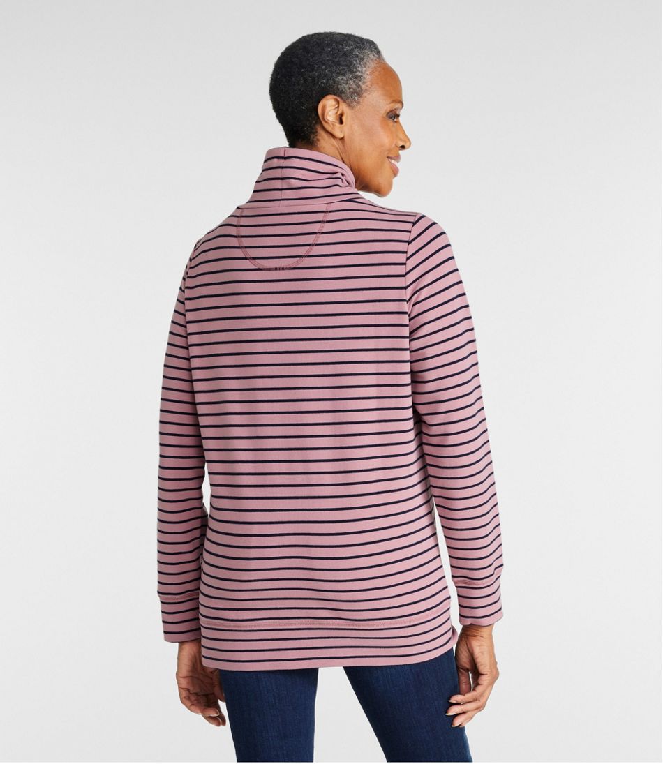 Women's Ultrasoft Sweats Funnelneck Pullover, Stripe | at L.L.Bean