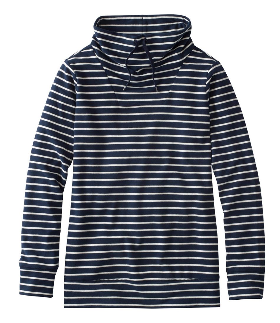 Women's Ultrasoft Sweats Funnelneck Pullover, Stripe | at L.L.Bean