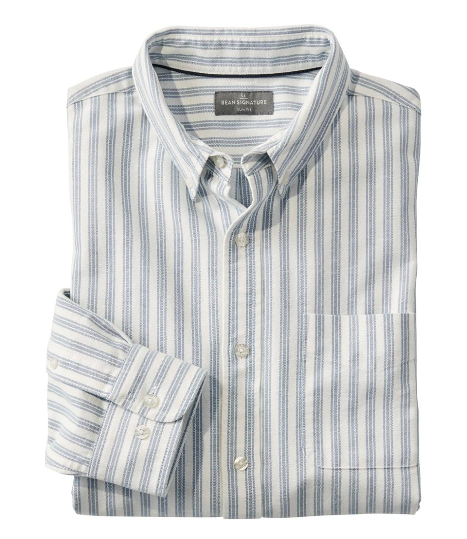 Men's Signature Washed Oxford Cloth Shirt, Stripe | Shirts at L.L.Bean
