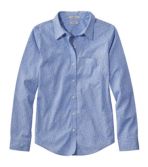 Women's Wrinkle-Free Pinpoint Oxford Shirt, Relaxed Fit Long-Sleeve Print