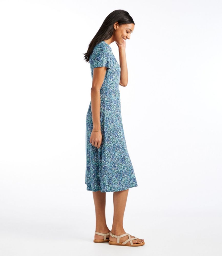 Women's Summer Knit Dress, ShortSleeve MultiFloral Print