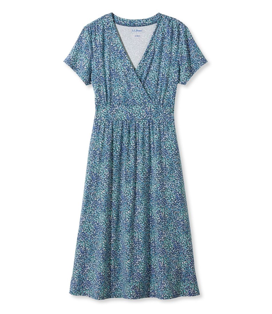 Women's Summer Knit Dress, Short-Sleeve Multi-Floral Print