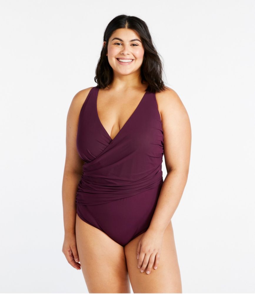 llbean plus size swimwear