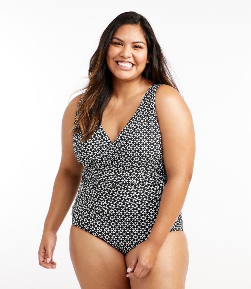 Women's Shaping Swimwear, Tanksuit Print, Cobalt Mosaic Tile, small image number 2