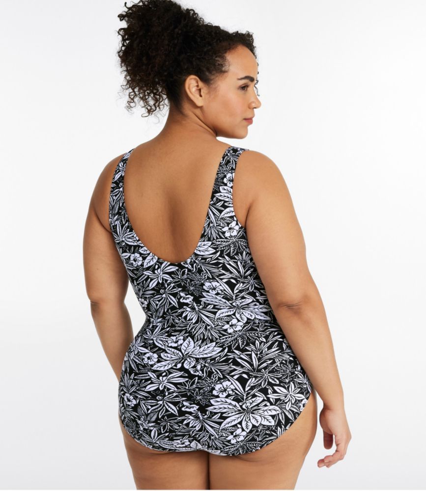 Women's Shaping Swimwear, Tanksuit Print, Darkest Navy Leaves, small image number 3
