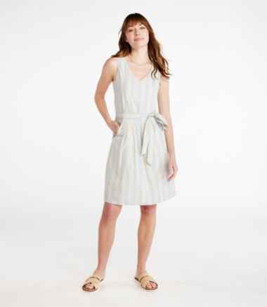 Women's Signature V-Neck Poplin Dress, Print