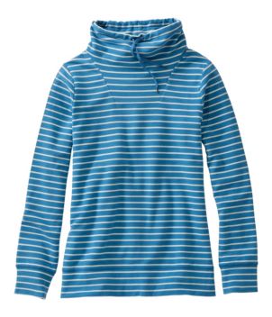 Women's Ultrasoft Sweats Funnelneck Pullover, Stripe