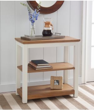 Painted Farmhouse Two-Shelf Console, Wood Top