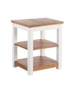 Painted Farmhouse Two-Shelf End Table, Wood Top