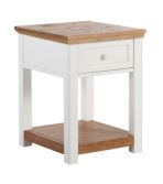 Painted Farmhouse End Table, Wood Top