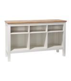 Painted Farmhouse Storage Console, Wood Top