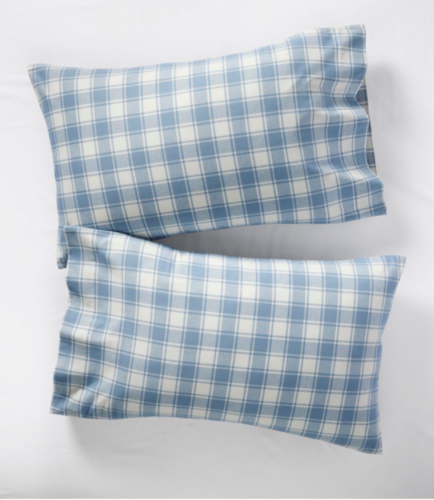 Ultrasoft Comfort Flannel Pillowcases, Check Set of Two, Bay Blue/Bone, small image number 3