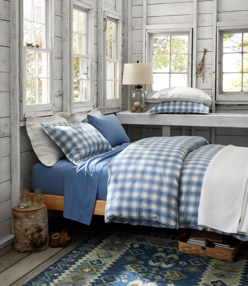 Sunbeam teal white hotsell flannel queen duvet cover snap closure cotton blend flannel