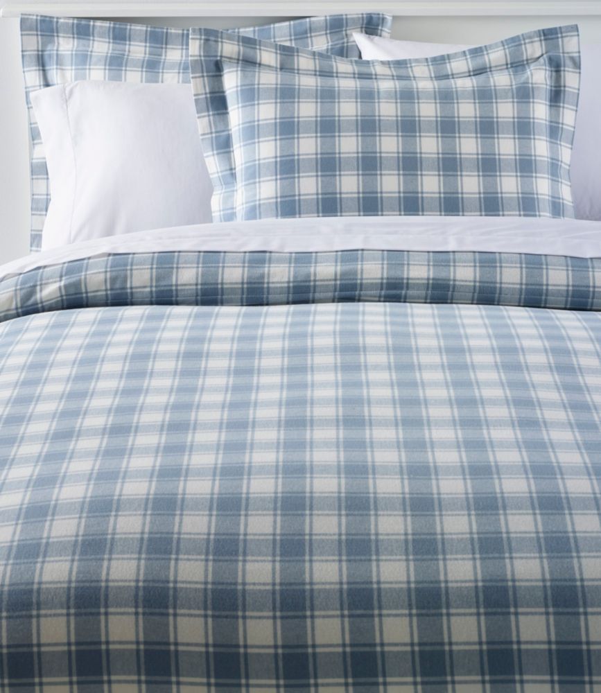 Ultrasoft Comfort Flannel Comforter Cover Collection, Check, Bay Blue/Bone, small image number 1