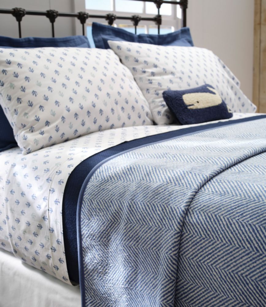 Sunwashed Percale Sheet Collection, Leaf Print, , small image number 2