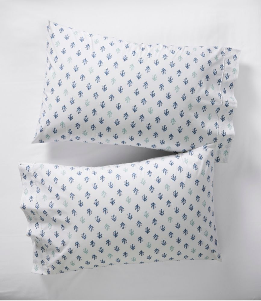 Sunwashed Percale Sheet Collection, Leaf Print, Charcoal Blue, small image number 3