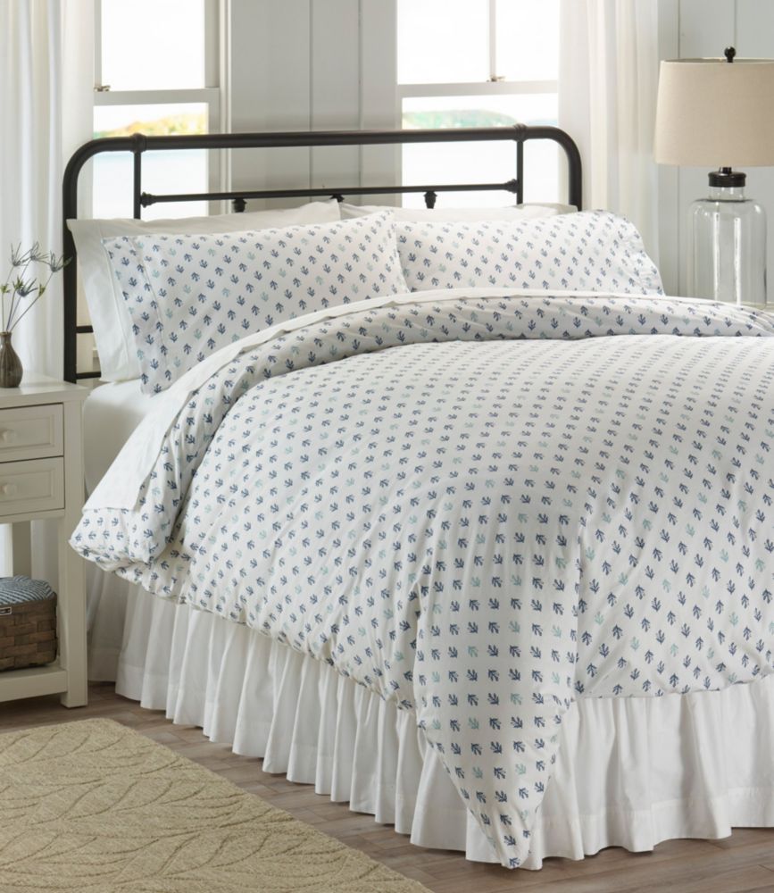 Sunwashed Percale Comforter Cover, Leaf Print, Charcoal Blue, small image number 4