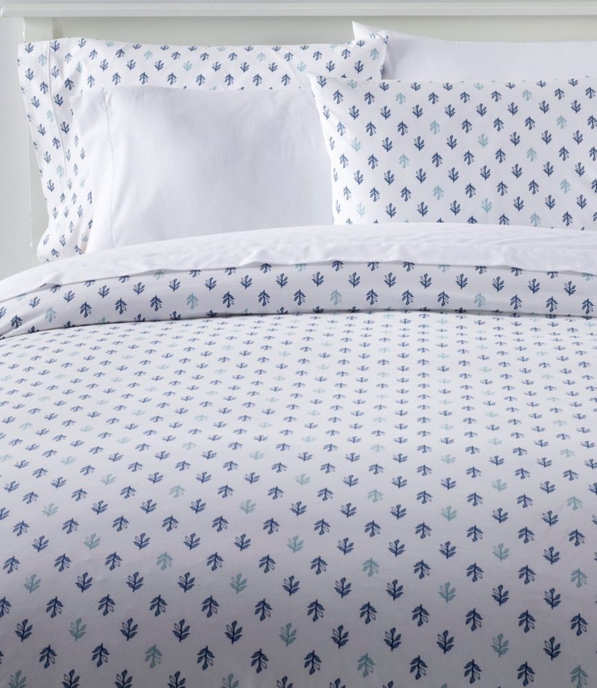 Sunwashed Percale Comforter Cover, Leaf Print, , small image number 1