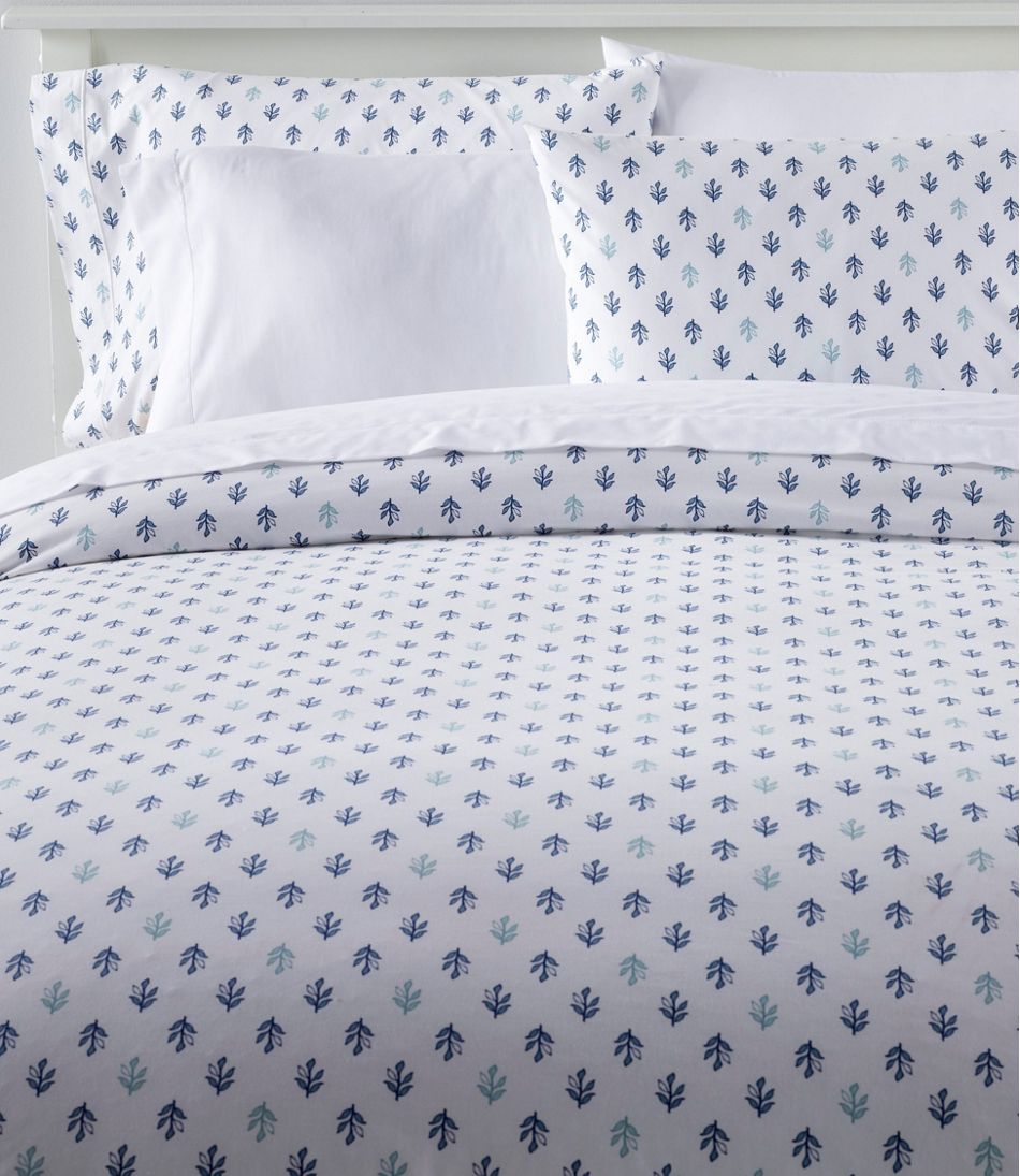 Sunwashed Percale Comforter Cover Leaf Print