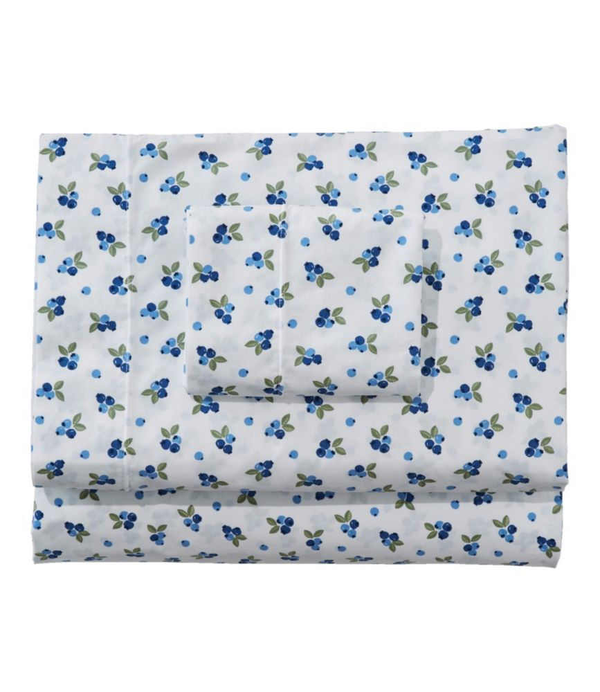 Blueberry Percale Sheet Collection, White, small image number 1