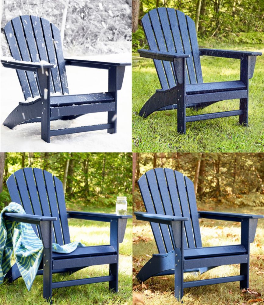 All-Weather Waterfall Adirondack Chair, Classic Navy, small image number 3