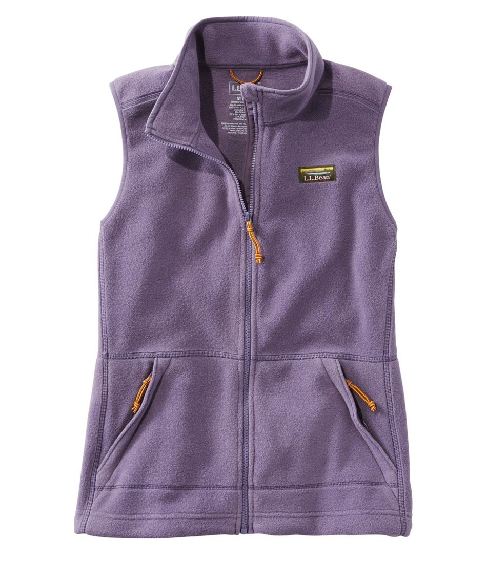 Classic and stylish fleece vest with nubuck edges for ladies.