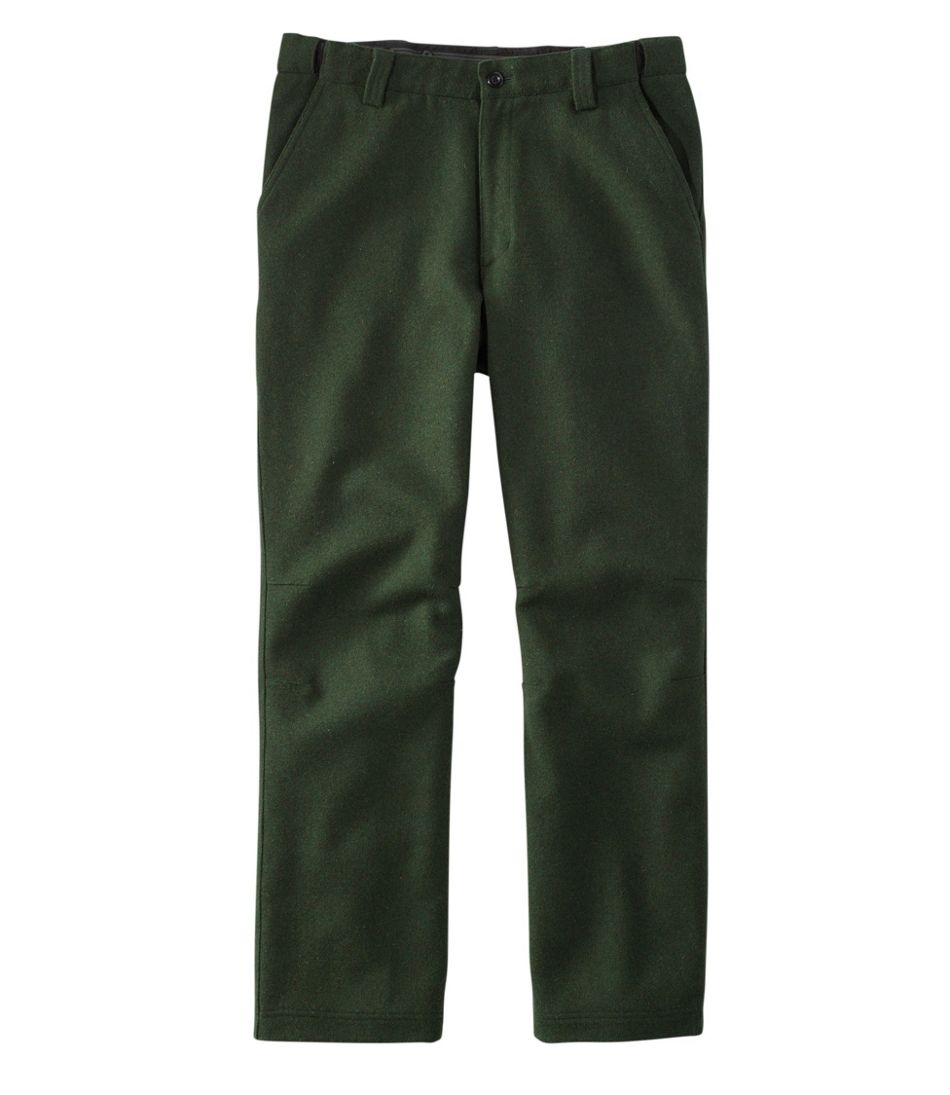 Green Wool Pants, Suspender Pants, Long Wool Pants, Womens Pants
