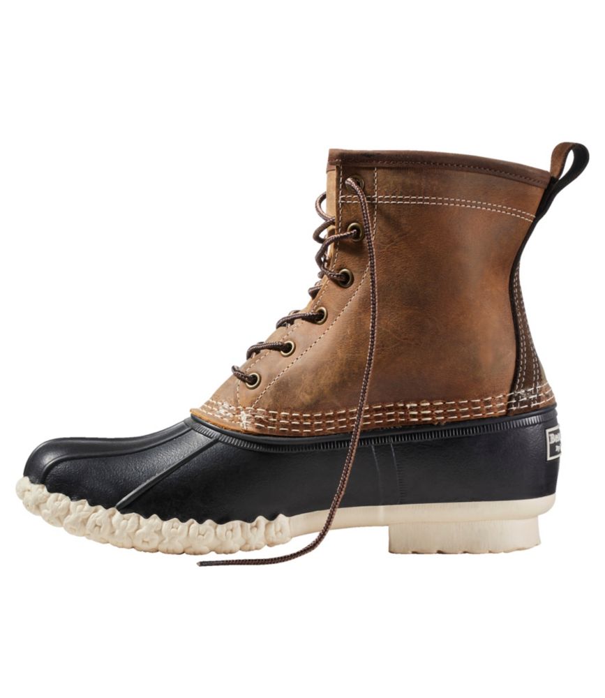 Men's Bean Boots, 8" Limited Edition Shearling-Lined Insulated, Dark Earth/Black/Natural, small image number 2